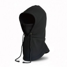 ButterFlyFish 蝴蝶魚 雙層防風頭套 外層頭帽 內層口罩 套帽 脖圍 NW2203 圍巾 脖圍 頸圍, 黑, 1個