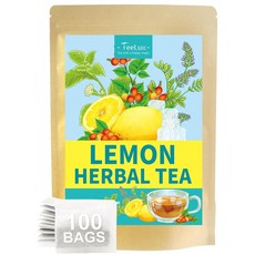 TeeLux Hawthorn 히비스커스 티백 타르트 프루티 리프레싱 블렌드 꽃이 든 호손 베리 카페인 프리 100개 핫 또는 아이스, 레몬 허브 티