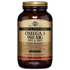 SOLGAR 三倍強度Omega-3軟膠囊 950mg, 100顆, 1罐