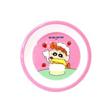 [아페페] 짱구 동생 짱아 핑크 원형 간식 그릇 멜라민 플레이트 17cm 볼 CE71396, 1개