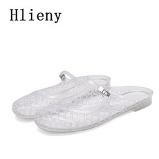 Liyke 여름 속이 라운드 발가락 버클 스트랩 로퍼 캐주얼 플랫 슬리퍼 휴가 비치 신발 여성 슬라이드, 36, White