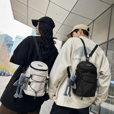 新款炫彩登山包大學生書包雙肩包迷你經典揹包野餐旅行包輕便戶外, 黑色,單包