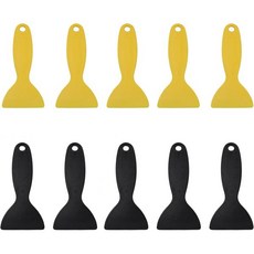 스크래퍼 껌칼 퍼티 나이프 10PCS 블랙/옐로우 플라스틱 주걱 5.2인치 에어 버블 제거 스티커 설치 도구 패치 데칼 벽지용 스프레더, 스크래퍼 껌칼 퍼티 나이프 10PCS 블랙/옐로우 플라