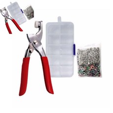 십땨 만능 DIY 단추 펀칭기 컬러단추 100개 단추케이스 단추펀치 단추달기 똑딱이펀칭기, 실버스냅단추100개입