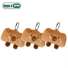 만화 가방 매력 플러시 음식 생일 펜던트 테마 인형 선물 파티 배낭 KAWAII 아이디어 CAPYBARA 20PCS 귀여운 호의, Style E3PCS
