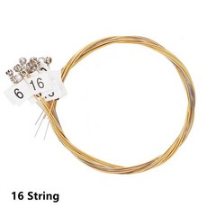 스트링 교체 스트링 세트 오래 지속되는 황동 및 나일론 하프 스트링 15 16 19 21 24, [01] 16 Brass Strings, 1개