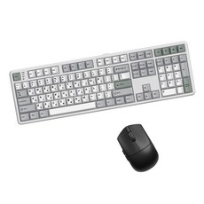 한성컴퓨터 유무선 기계식 키보드 마우스, 일반형, 메탈화이트 + 블랙, GK798PRO 에그스톤 도각 45g + M5 Nano
