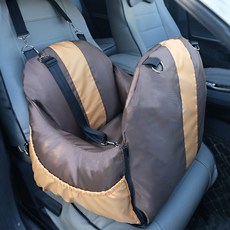 寵物車載窩狗狗外出車載窩墊座椅安全車載狗窩, 1個, 咖啡色