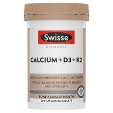 Swisse Ultiboost 鈣 + D3 + K2 薄膜包覆錠, 1個, 60錠