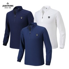 쟌피엘 남자 봄 여름 냉감 집업티 남성 아이스 긴팔 티셔츠 고탄력 스판 기능성 골프 집업 티 JP