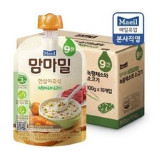 맘마밀 안심이유식 9개월부터, 녹황채소와 소고기, 100g, 2개