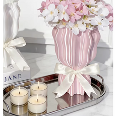 크림 풍화병 장식품 거실 럭셔리 고급스러운 부케 작은 꽃병 예술 감각 현관 인테리어 가정소수, 복숭아 분유