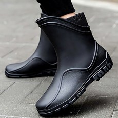 남성 장마 발목 레인슈즈 용 우산 성인 방수 신발 비 날 회색 고무, 그레이 270