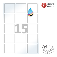 아이라벨 CJ935LG A4 스티커 라벨지 흰색 고광택 잉크젯, 15칸, 25개
