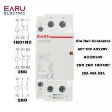 모듈식 접촉기 스위치 컨트롤러 DIN 레일 장착 자동 2P 32A 40A 2NO 1NO1NC 24V AC 50Hz, 02 40A, 01 220V, 01 2NC, 1개