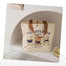 곰돌이 캔버스 토트백 미니 손가방 에코백 캐릭터 숄더백