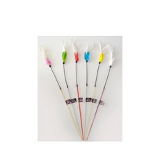 美國VEE 逗貓棒系列，多款造型 (麂皮鼠/二代火花/超級魔撢/彩色麻花/超級火花/彈力鼠)，耐用材質，增加貓咪互動樂趣, 1個, VE00051火花-逗貓棒, 羽毛