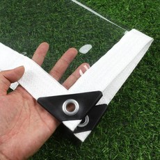 PVC방수포 투명 발코니 방풍 울타리 스크린 천 타프 커버 999, 20) White Side - 0.6mx3m