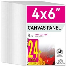 PHOENIX 페인팅 캔버스 패널 20.3 x 25.4cm 8 10인치 12개 밸류 팩 - 226.8g 8온스 삼중 밑칠 100% 면 중성 보드 페인팅용 아크릴 유화용 화이트, 화이트 - 벌크 팩._4 x 6