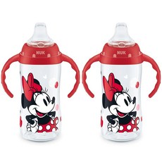 NUK Learner Cup 283.5g (10oz) 2-Pack Minnie Mouse - Soft Easy-Grip Handle BPA-Free Spill-Pro, NUK Learner Cup, 283.5g (10oz)