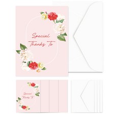 스페셜땡스투 카네이션 미니 카드+봉투세트 감사카드_어버이날 스승의날 카드, 5개