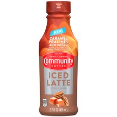 Community Coffee Caramel Pralines and Cream Iced Latte Ready To Drink 13.7 Ounce Bottle (Pack of, 1개, 1, 405ml