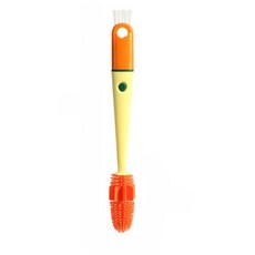 Lumisia 다용도 컵 세척솔 틈새 브러쉬, 1개, 엘로우 오랜지 실리콘