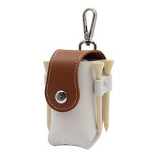 골프파우치 볼파우치 케이스 가방 휴대용 라운딩 볼주머니, 화이트 + 브라운 Tee 제외