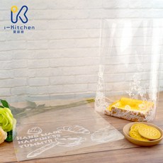 愛廚房 OPP 平口吐司袋 麵包/花紋 100入 透明吐司包裝袋, 1個, 白色麵包款-100入