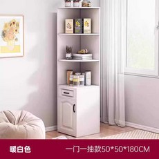 코너 책장 선반 슬림 북타워 정리대 공간분리 거실 침실 모서리 멀티장 서재 책꽂이 원목, 5. 50x50x180cm/1단 서랍