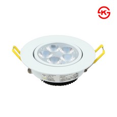 THE SSEN LED 일체형 다운라이트 3인치 5W 화이트 매입등, 전구색, 1개