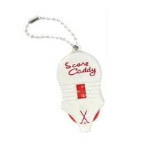 Score Caddy 吉他形高爾夫計桿器 雙數字迷你計分盤 附鍊條方便攜帶 白紅色, 白紅色(1入)