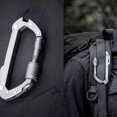 多功能戶外不銹鋼登山扣鑰匙扣, 1個, 登山扣無logo（不銹鋼）