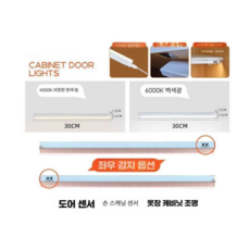 수납장 도어 센서조명 옷장 팬트리 캐비닛 투톤 조명, 10cm 센서등 백색