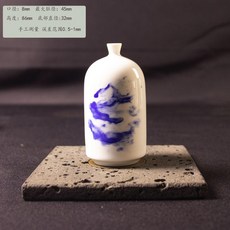 無品牌 陶瓷迷你青花瓷瓶 家居桌面插花 客廳書房裝飾品花瓶擺件, 手工手繪迷你花瓶8款