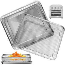 쿠시나트 TOA 60 65 70 토스터 에어프라이어 컨벡션 오븐용 바구니 트레이 교체 12.4 11인치 스틸 와이어 랙 액세서리 부품 식기세척기 안전, 2 10.7''*9.8'' for Cuisinart T, 1개