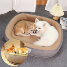 골드릭 강아지 고양이 반려견 푹신한 마약 방석 쿠션, 1개, 브라운