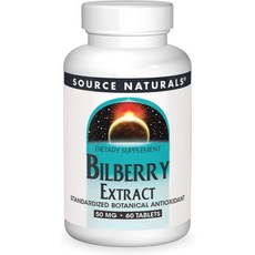 빌베리 눈 출처 추출물 50mg 표준화 식물성 제 60정, 1개