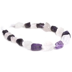 천연 수정 석영 보석 덩어리 원석 그래듀에이티드 비즈 스트랜 Natural White Clear Quartz Crystal Nugget Raw Graduated Beads Stra, White Quartz Rock Crystal, 미정