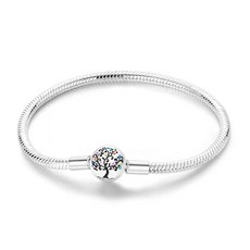 LAZA 여성용 925 스털링 실버 참 팔찌 달과 별 팔찌 나비 뱀 판도라 비즈에 적합 다양한 사이즈 17cm-20.1cm6.7-7.9인치 실버 큐빅 지르코니아 2684, Tree of Life