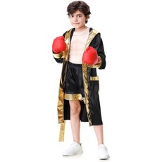 컬러풀 하우스 복싱 의상 남아용 후드 로브와 짧은 점프수트 코스프레 복서