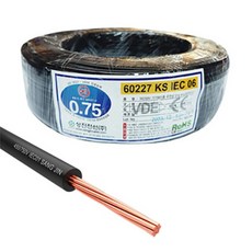 엔공구 KIV 0.75SQ 국산 전기 기기용 비닐 절연 전선 1m 자동차전선 DIY 상진전선, 적색 1m