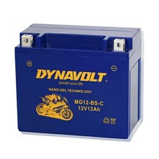 DYNAVOLT藍騎士 MG12-BS-C 奈米膠體高效能免維護電池 對應YUASA湯淺機車電池YTX12-B, 1個