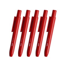 뽀너스 노크식 똑딱 유성매직 5개세트 3color, 레드세트