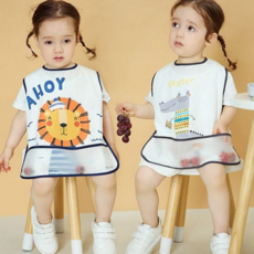 유아 방수 턱받이 민소매 어린이 이유식 아기 방수 턱받이 식사