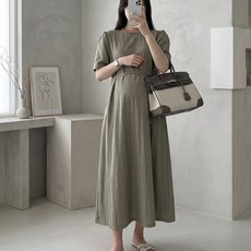 [당일출고] 수엠W 임산부 반팔 롱원피스 여름 하객룩 오피스룩 R18 에브리데이원피스