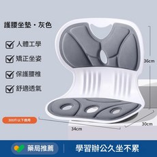 人體工學護腰坐墊 矯姿久坐不累, 灰色經典款