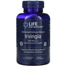 LIFE EXTENSION 非洲芒果籽萃取素食膠囊, 1個, 120 件