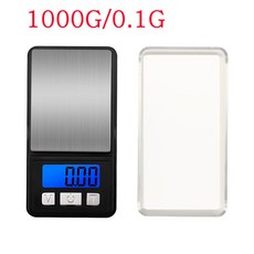 휴대용 디지털 보석 저울 미니 휴대용 저울 200g/500g 0.01g 고정밀 LCD 백라이트 전자저울 도구 1000g/0.1g, 1개, 1000G/0.1