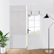 HAOYONG 암막 프렌치 도어 커튼 프라이버시 도어 커튼 문 창문용 단열 창문 도어 패널 벨크로 타이 업 커튼 교실 창문 커버 사이드라이트 도어용 - 패널 1개 너비 66.6